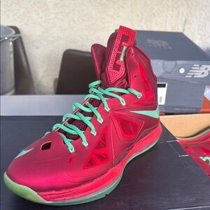 Red and Green High-Top Sneakers